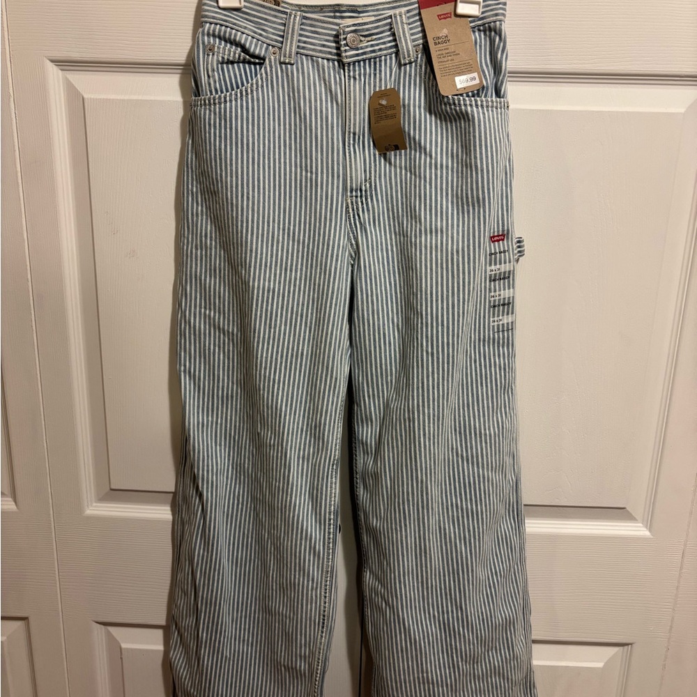Levi's Blue Denim Overalls with Wide-Leg Design